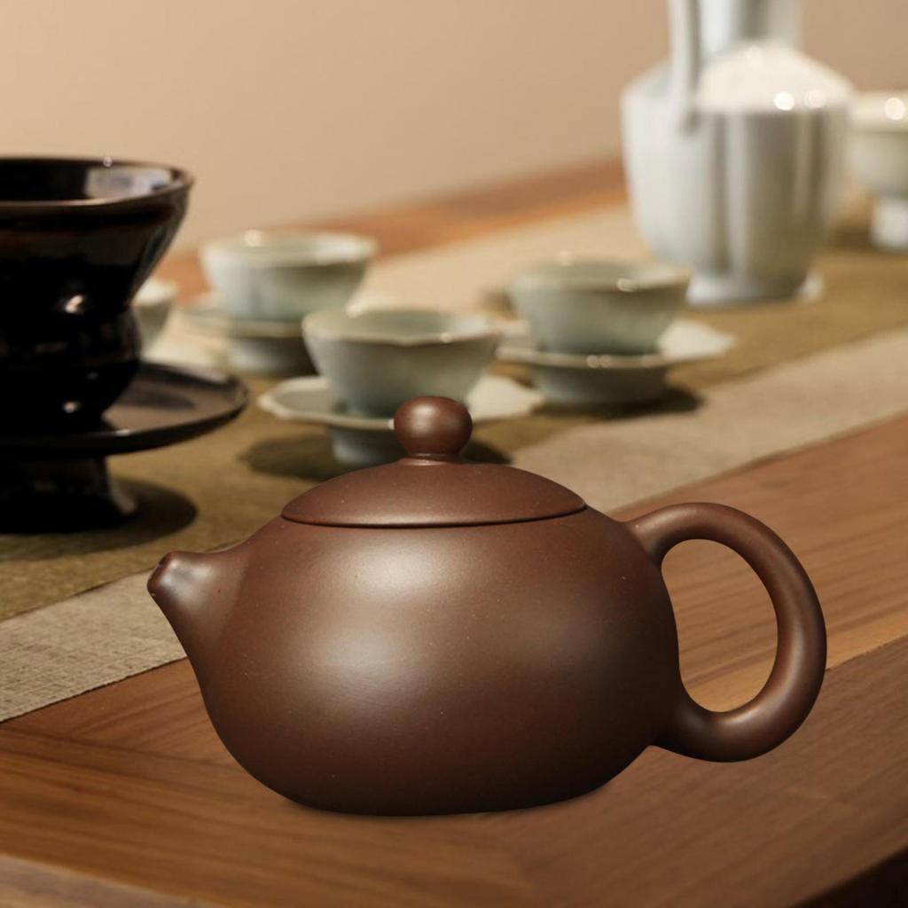 Расписанный вручную чайник «Цзыша», фиолетовый глиняный чайник с декором в виде ситечка, китайский антикварный чайник для