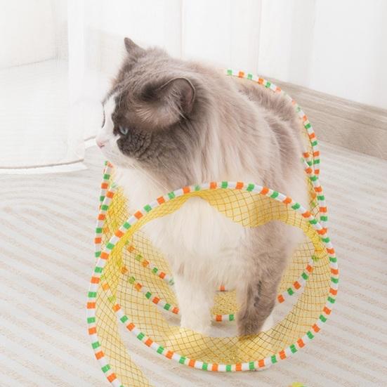 Cat Tunnel Toy Foldable Interactive Self Play Cat Hunting Spiral Tunnel Toy with Plush And Feather Toys for Indoor Cats