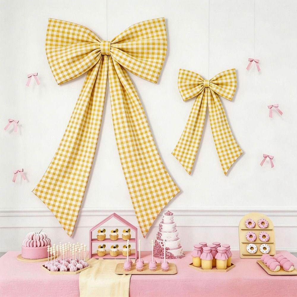 Oversized Birthday Party Supplies Plaid Bow Wall Backdrop Bows Wedding Photo Booth