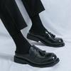 New Muller Shoes Men PU Tassel Decoration Low Heel Round Head Breathable Half Baotou Business Casual Shoes Large Size 38-46