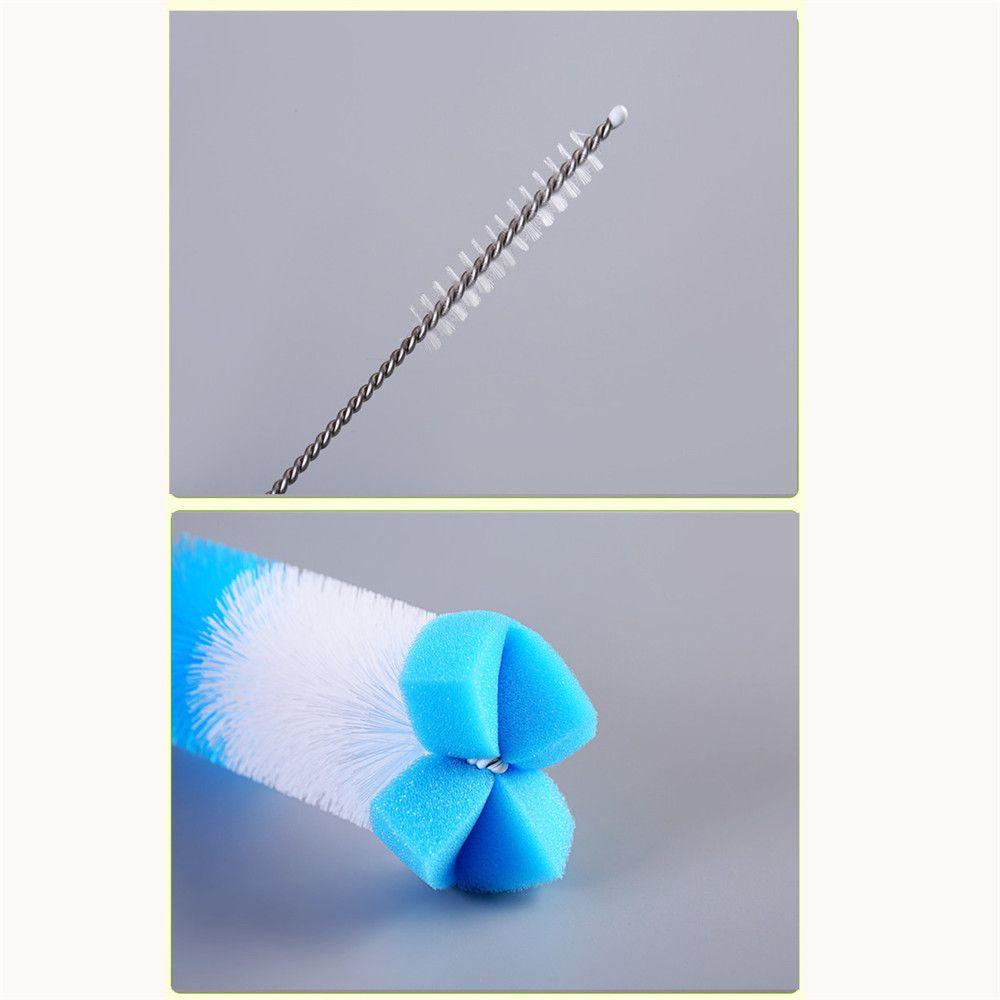 7pcs Head 360-degree Spout Cup Clean Sponge Rotating Baby Nipple Bottle Brush