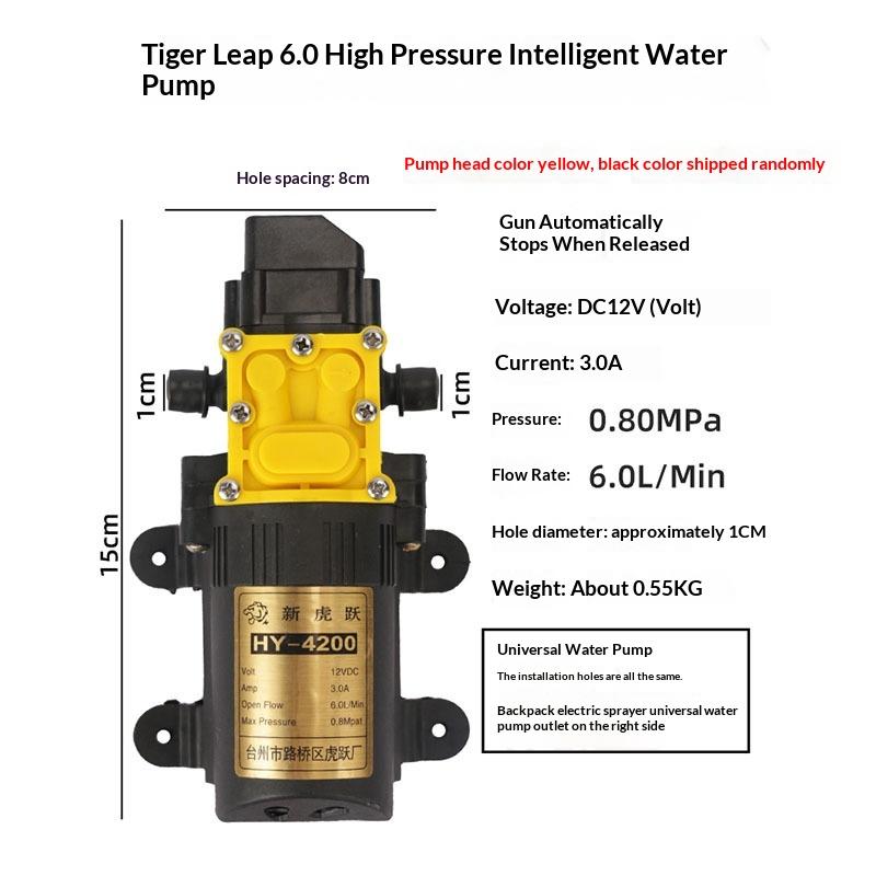 1Pcs Self-Priming Diaphragm Water Pump 12V 8.0L High Pressure Agricultural Spray Pump For Agrochemical Application In Farming