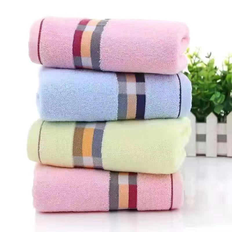 100% Хлопковое жаккардовое полотенце - 100 г Впитывающее и утолщенное для умывания и купания взрослых
