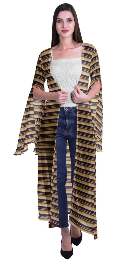 Moomaya Пляжная накидка с открытым передом из принтованного жоржета и разрезами на рукавах