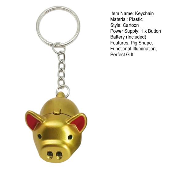 Брелок-фонарик в виде мультяшной свиньи, светодиодный звуковой дизайн свиньи, брелок для вечеринок, чулки, подвеска в виде животного, подарок