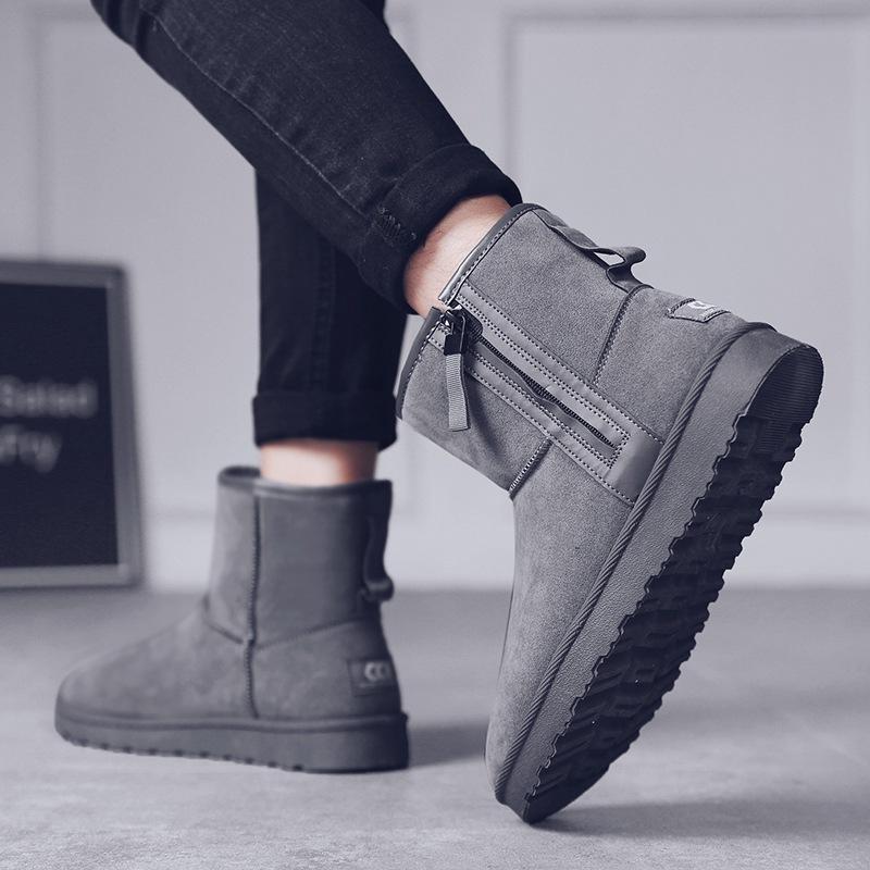 Зимние ботинки мужские хлопковые туфли студенческие высокие бархатные теплые шерстяные туфли северо-восток мужские зимние новые уличные модные туфли мужские