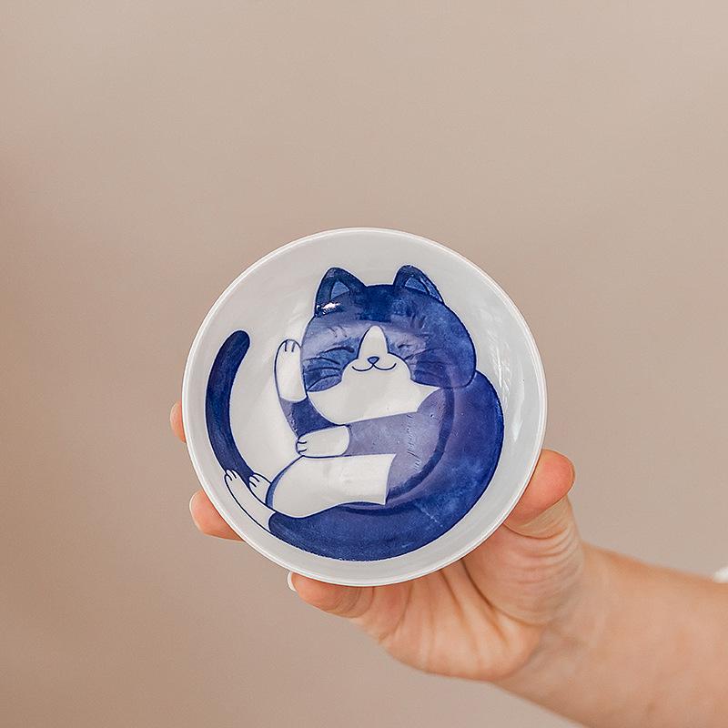 Мультяшная кошка керамическая тарелка для закусок - Милая тарелка для уксуса и приправ для дома
