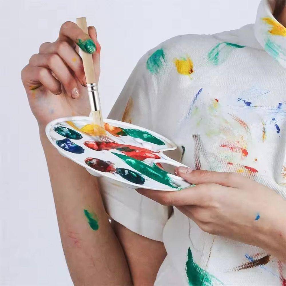 Bristle Hair Wooden Handle Stencil Paint Brushes Professional Painting Brush Students Stationery