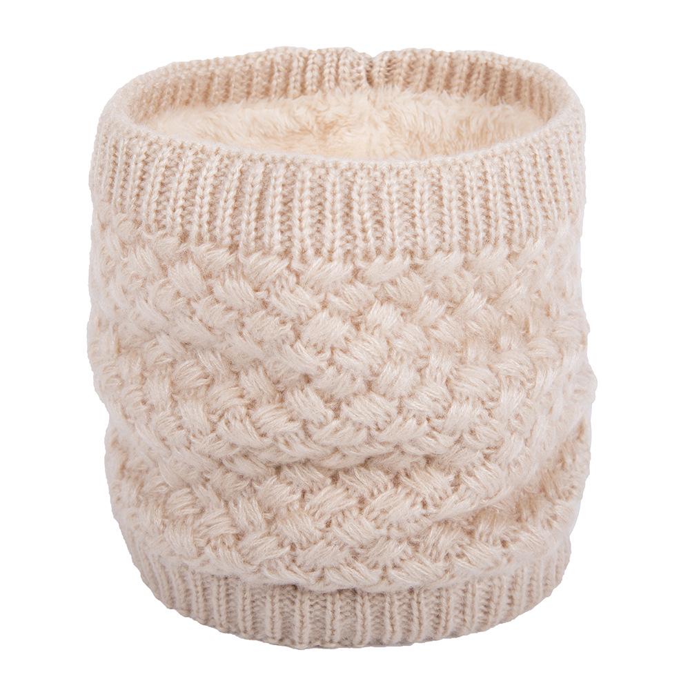 Мужской и женский корейский стиль, однотонный шейный платок, модный для пар, флисовая подкладка, утеплитель для шеи, толстый зимний теплый вязаный шерстяной шейный платок