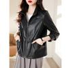 Casual Genuine Leather Jacket Women's Autumn and Winter New Fashion Sheepskin Jacket Short Black Jacket Small Man