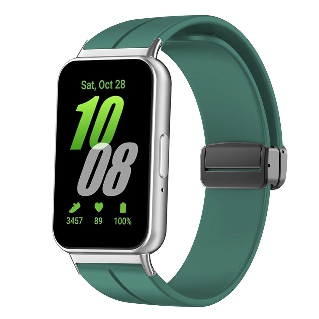 Магнитный ремешок для Samsung Galaxy Fit 3 Браслет Металлический коннектор Браслет для умных часов Correa Galaxy Fit3 Силиконовый ремешок Аксессуары