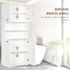 White Chipboard Bathroom Cabinet with 2 Cupboards with Doors and 2 Open Shelves, 80x33.5x190 cm