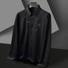 Мужская рубашка с длинным рукавом, мужская осенняя модная корейская версия, повседневная универсальная бесшовная эластичная рубашка среднего возраста для мужчин