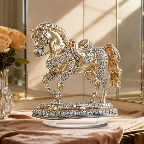 Acrylic Horse Ornament 2D Flat Horse Tabletop Decoration Collectible Colorful Horse Centerpiece for Year of The Horse New Year Living Room Decor