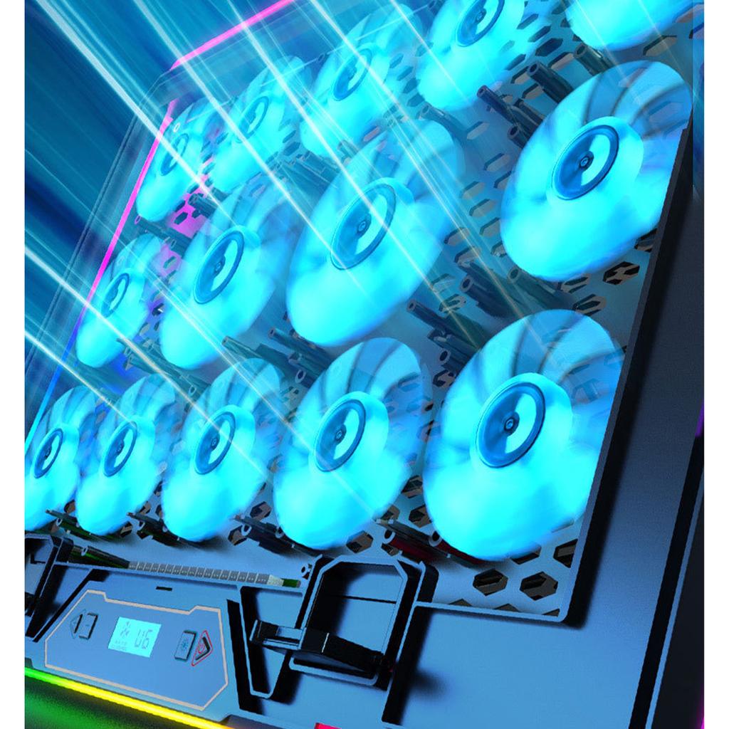 Лучший в линейке кулер для ноутбука с 14-ядерной системой охлаждения Turbo Cooling, идеально подходящий для игр, со светодиодной подсветкой RGB и эргономичным дизайном