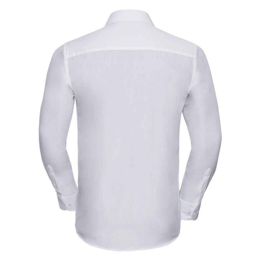Russell Collection Mens Poplin Tailored Long-Sleeved Formal Shirt