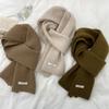 Soft Waxy 100% Australian Pure Wool Scarf Women's Thickened Warm Solid Beige Scarf Men's and Women's
