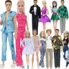 2 Sets Couple Outfits for Ken for Barbie Dolls Doll Accessories Suit Dress T-shirt Shorts 1/6 30cm Dolls House Toys