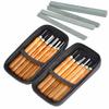 TIMESETL Carving Knives (12 Pieces) & Whetstones (4 Pieces) - Triangular and Flat Carving Knives for Wood Carving, Printmaking, Clay, and Seal Carving