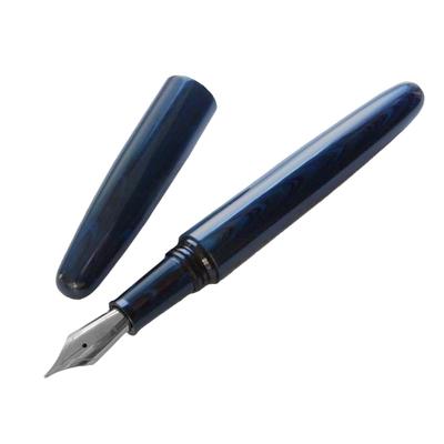 WANCHER DREAM PEN Ручка из настоящего эбонита, мраморно-синяя, форма сигары, перьевая ручка, экстра (ЭФ Файн)