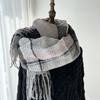 Scarf For Women, Autumn And Winter, High-End Feeling, Imitation Cashmere Plaid Tassel Shawl, Student Thick And Warm Scarf