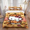 Hello Kitty Pumpkin Patch Print 3Pcs Bedding Setduvet Cover With 2 Bedropillowcase Home Birthday Gift
