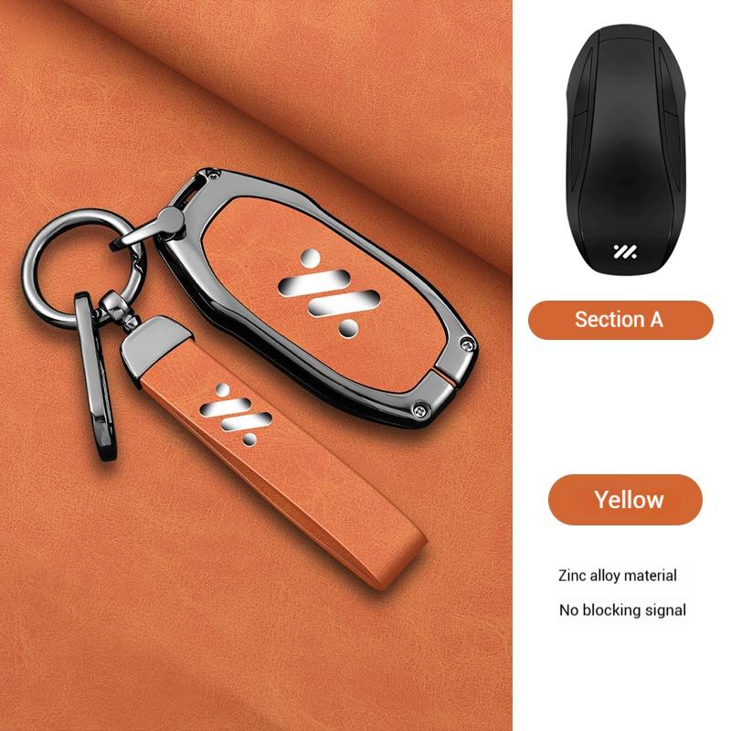 DCT4 Zinc Alloy Leather Key Case For IM LS6 MAX LS7 PRO L7 Dynamic Car Remote Protection Cover Bag Shell Keychain Accessories