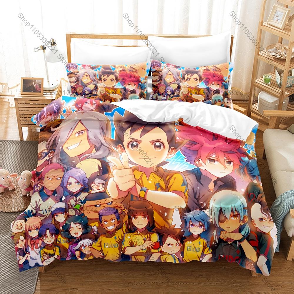Inazuma Eleven GO Bedding Set Duvet Cover + 2 Pillowcases Sports Soccer Anime Raimon Team Spirit Beast Bedroom Decor