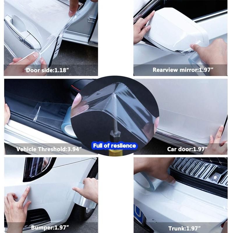 HOT 10cm*300cm Car Film Bumper Paint Sticker Scratch Resistant Car Film Waterproof Protective Clear Paint Protection 10/15/20cm