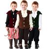 Kids Boys Vampire Renaissance Ruffle Pirate Knight Vest T Shirt Pants Set Children Halloween Cosplay Costumes Role Play Outfit