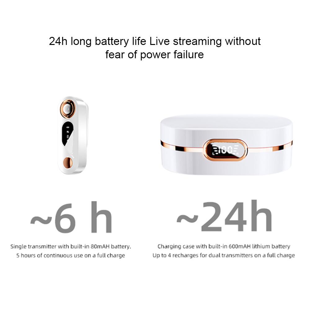 2.4G Wireless Microphone Professional Lapel Microphone Clip On Mics Dual Digital Noise Reduction No