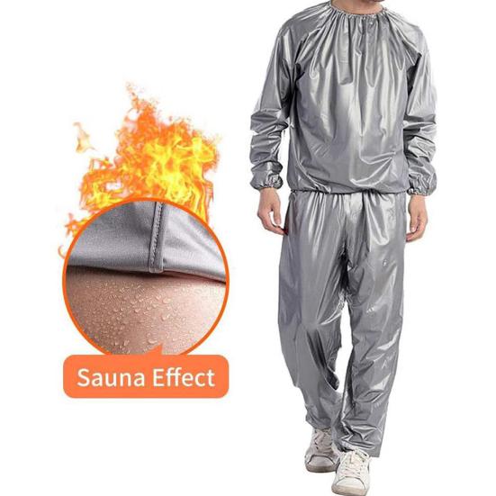 2 шт./комплект, топ-брюки для сауны, водонепроницаемый ветрозащитный спортивный костюм для похудения, эластичные вставки, сжигание жира, спортивная одежда для фитнеса и сауны