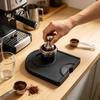 Food Grade Silicone Mat Espresso Coffee Tamping Mat, L-Shaped Corner Tamper Pad for Portafilter, Non-Slip Barista Tool with Drip Hole Home Commercial