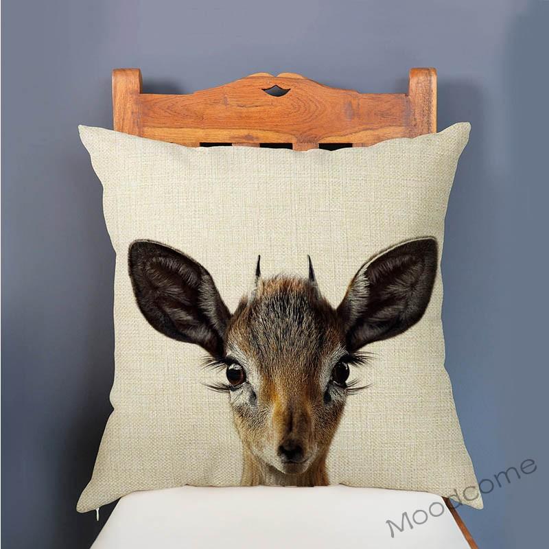 Cute Baby Setting Nursery Art Baby Woodland Animals Bunny Zebra Duck Home Decor Sofa Throw Pillow Case Cushion Cover For Kids