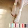 Summer Thin High Elasticity Short Stockings Women's Toe Reinforced Pure Color Wear Resistant Core Spun Silk Socks