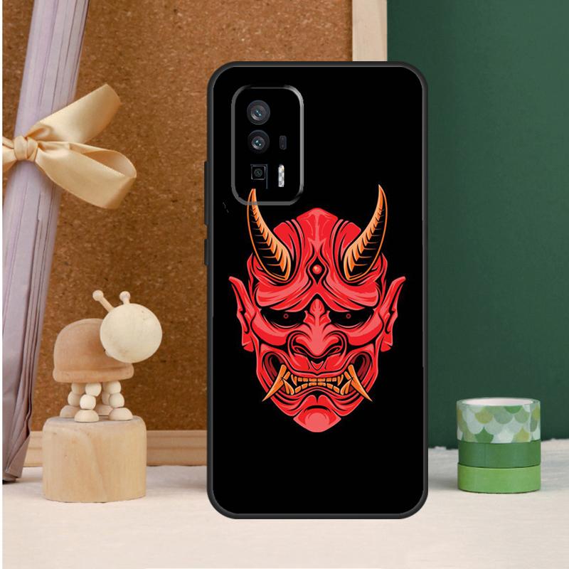 Японская маска Они самурая для POCO X6 Pro M6 X3 X5 F3 F5 M5s Чехол для Xiaomi 13T 12T 11T 14 Pro 12 13 Lite Чехол