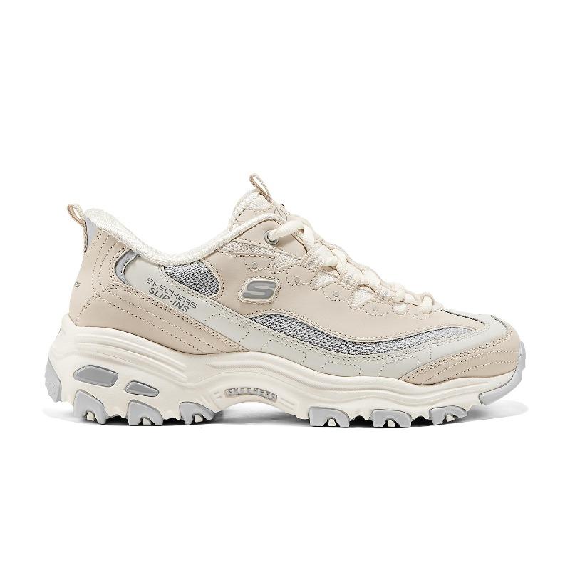 Skechers D'Lites 1.0 Smooth Nostalgia Женские Бежевые Низкие Повседневные Туфли Удобные Мягкие 150537-NTGY