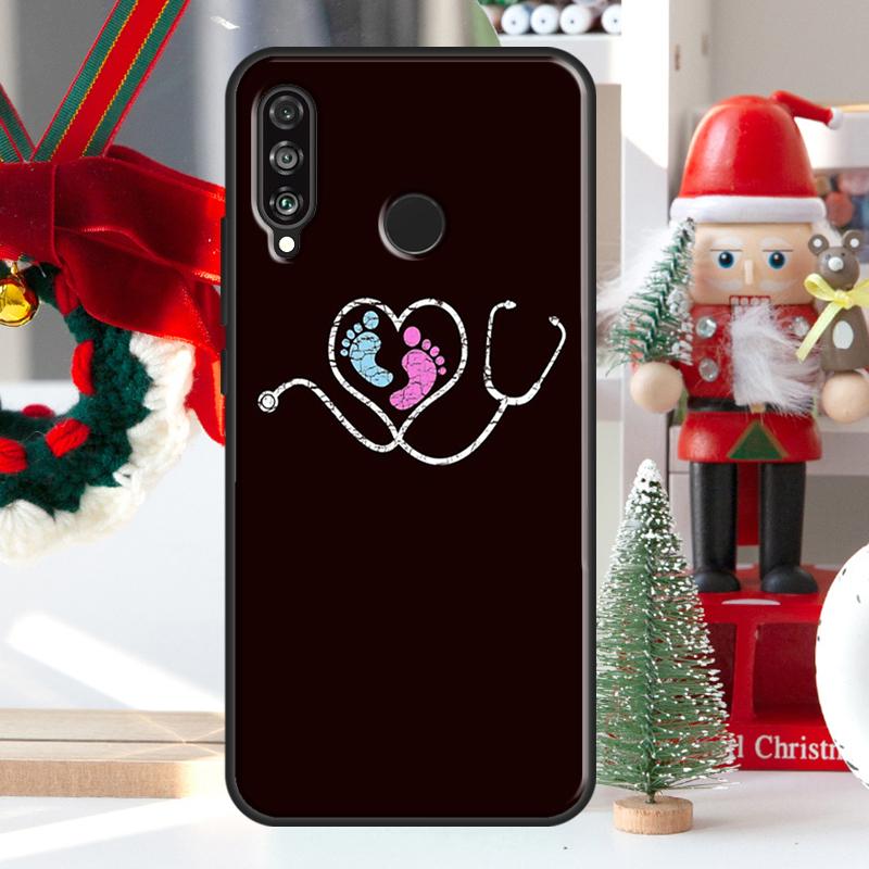 Милый стетоскоп в форме сердца для Huawei Nova 9 10 SE 11 Pro Y60 Y70 Y90 Y61 Y91 Y72 Y73 12i 11i 8i P20 P30 P40 Lite Чехол