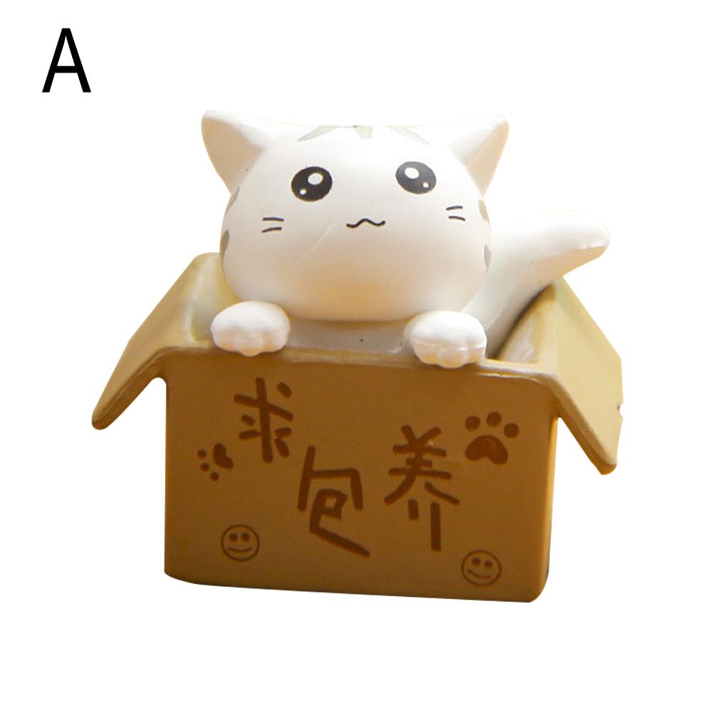 Kawaii Мини Кошка Украшение Котенок Коробка Статуэтка Подарок Для Детей Детское Украшение Игрушка Фигурки Главная Min G9B7