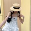 Соломенная шляпа во французском стиле, солнцезащитная шляпа Ins Flat Tops Cap для мужчин и женщин