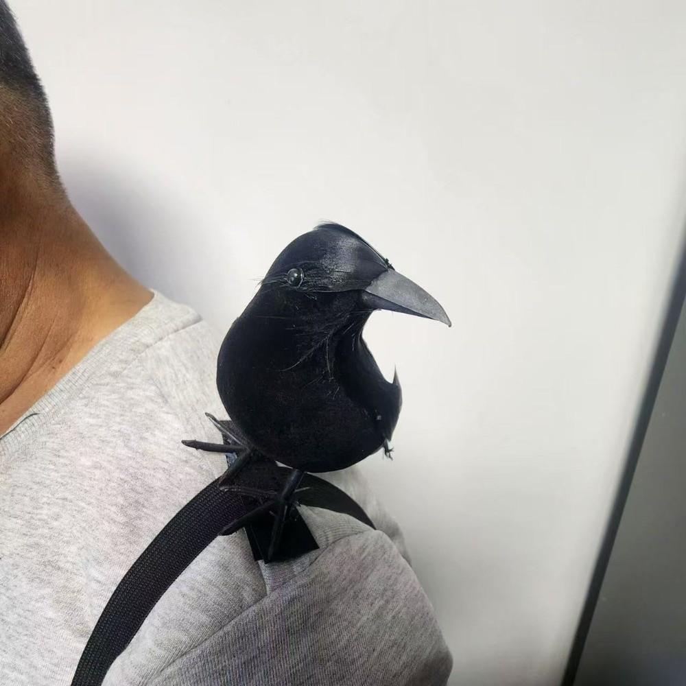 with Shoulder Strap Lifelike Crow Realistic Cosplay Costume Halloween Simulation Crow  Party