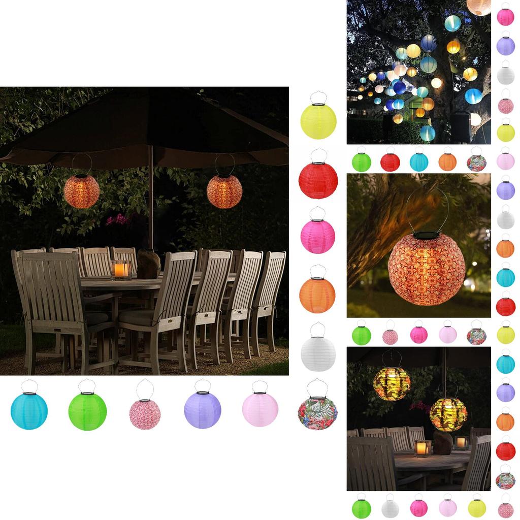 Солнечный нейлоновый тканевый фонарь 8" 20см 10" 25см 12" 30см для украшения двора