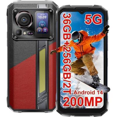HOTWAV Hyper 7 Pro 5G Телефон Портативный Неубиваемый 36 ГБ+256 ГБ 6,6" FHD+ 10800 мАч 200 МП Смартфон Неубиваемый IP68/NFC/GPS Красный