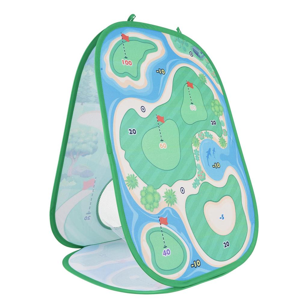 Golf Game Mat Set Throwing Hitting Kit Portable Golf Practice Set 3 In 1 for Children Outdoor Indoor