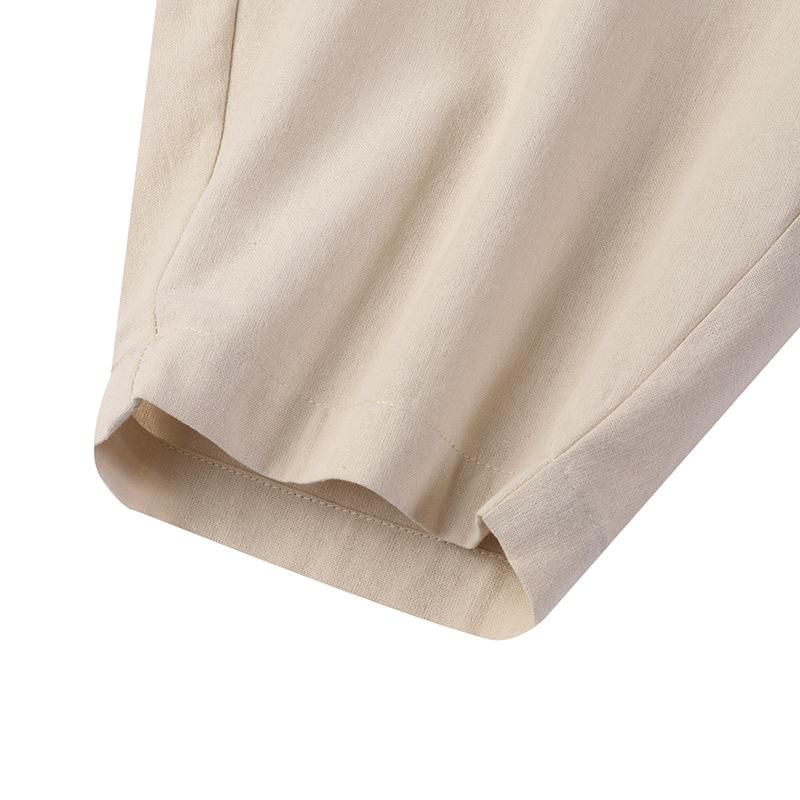 ZANZEA Женские летние хлопковые брюки, однотонные повседневные свободные шаровары с эластичной резинкой на талии