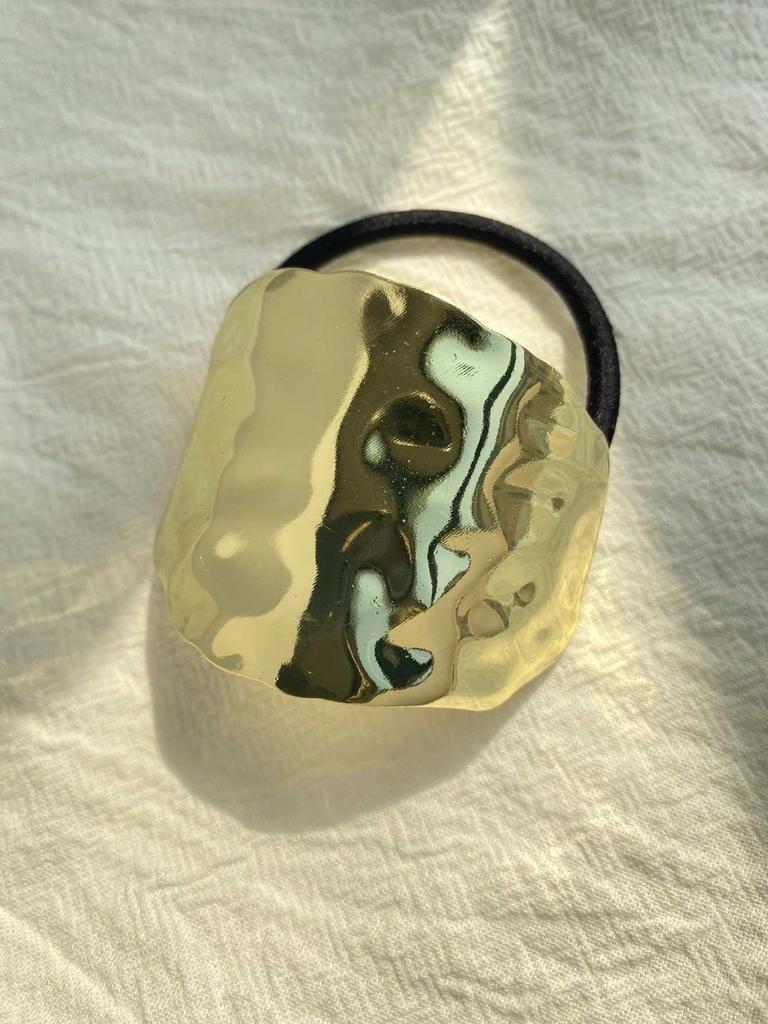 Золотая металлическая геометрическая декоративная резинка для волос, забавная женская роскошная стильная резинка для хвоста, чехол для резинки для хвоста, золотая минималистская заколка для волос, аксессуары для волос