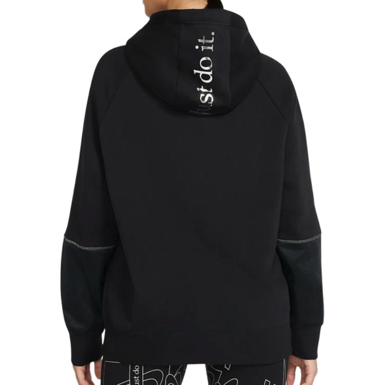 Nike NSW Icon Clash Logo Print Флисовая толстовка с капюшоном Женская толстовка с капюшоном черная DC0653-010
