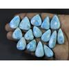 261 Карат. Натуральный Ларимар Пектолит Кабошон Груша Свободный Драгоценный Камень Лот 15 шт. C-835