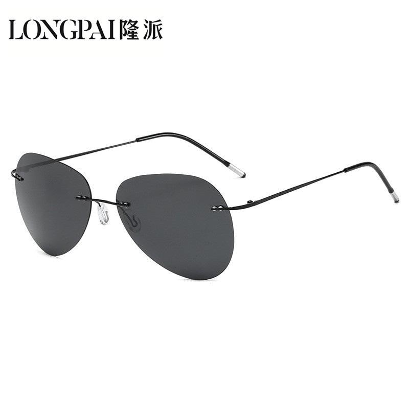 Сверхлегкие солнцезащитные очки без оправы из титанового сплава для мужчин, очки-жабы для вождения, поляризованные, меняющие цвет очки для пилотов