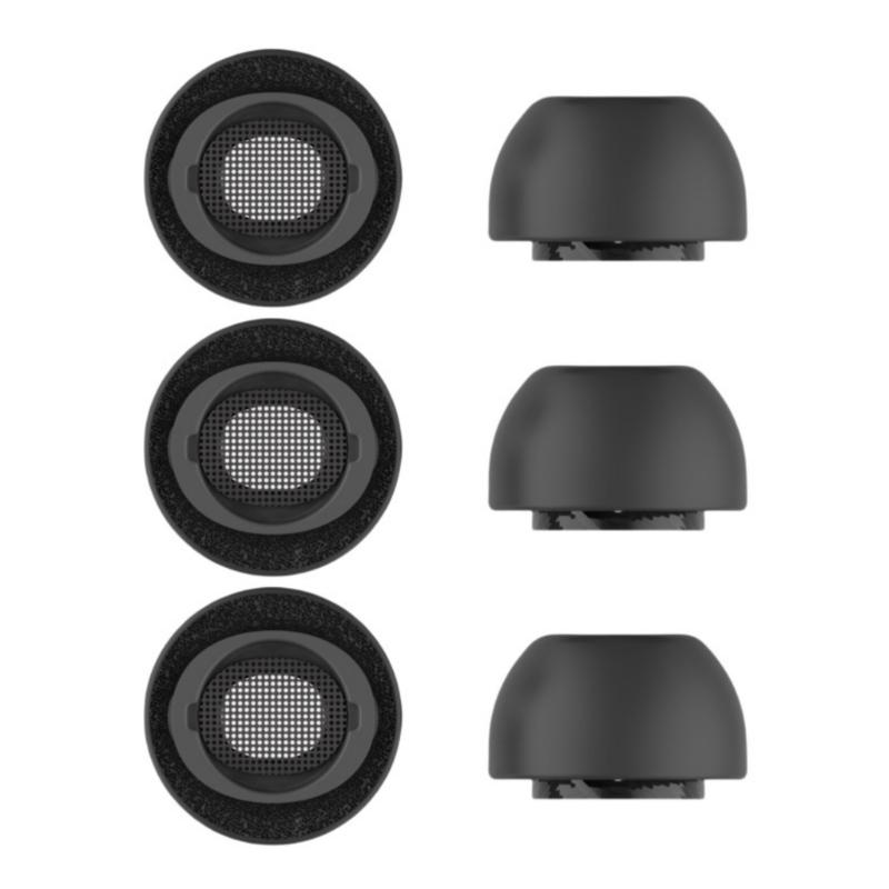 2 пары удобных амбушюр из пены с эффектом памяти для надежной посадки и шумоподавления для пользователей Buds 3Pro. Повышают стабильность.